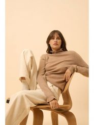 Just Cashmere Kaszmirowy sweter "Trila" w kolorze jasnobrązowym rozmiar: M. Brązowe golfy damskie Just Cashmere, m, z kaszmiru, bez kołnierzyka. Za 245.96 zł.