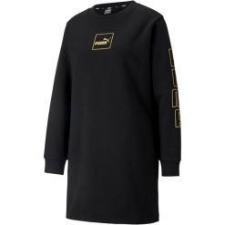 Bluza damska długa sportowa Puma Holiday. Czarne bluzy sportowe damskie Puma, s, bez wzorów, z bawełny, bez ramiączek, długie, bez kaptura. Za 128.00 zł.