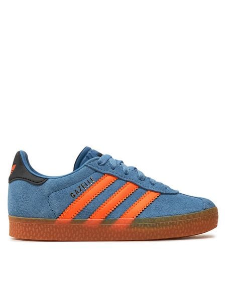 Adidas Sneakersy Gazelle C JP7129 Niebieski. Niebieskie buty sportowe chłopięce Adidas, ze skóry, bez zapięcia. Za 189.99 zł.