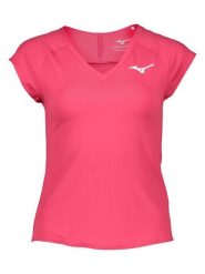 Mizuno Koszulka funkcyjna w kolorze różowym rozmiar: XS. Różowe bluzki sportowe damskie Mizuno, xs, bez wzorów, z materiału, bez ramiączek. Za 61.60 zł.