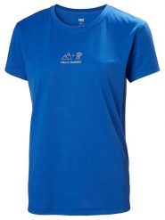 Helly Hansen Koszulka funkcyjna "Skog Graphic Tee" w kolorze niebieskim rozmiar: XS. Niebieskie bluzki sportowe damskie Helly Hansen, xs, bez wzorów, bez ramiączek. Za 65.85 zł.