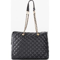 Torebka shopper. Czarne shopper bag damskie bonprix, bez wzorów, pikowane, bez dodatków. Za 147.99 zł.