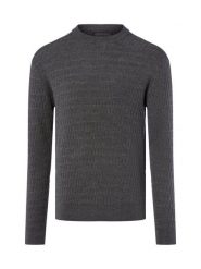 Finshley & Harding Męski sweter z dzianiny Mężczyźni Wełna merino szary wypukły wzór tkaniny, S. Szare swetry męskie Finshley & Harding, m, bez wzorów, z dzianiny, bez kołnierzyka. Za 449.95 zł.