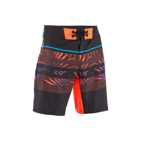 Spodenki surfing standard BS 500S Floralmix męskie. Niebieskie szorty męskie OLAIAN, bez wzorów, z materiału, sportowe. W wyprzedaży za 49.99 zł.