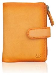 Bellicci Skórzany portfel "Kyoka" w kolorze żółtym - 9 x 12 x 2 cm rozmiar: onesize. Żółte portfele damskie Bellicci, bez wzorów, z materiału. Za 73.99 zł.