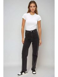 Monki Dżinsy - Slim fit - w kolorze czarnym rozmiar: W27. Czarne jeansy damskie Monki, z podwyższonym stanem. Za 66.47 zł.