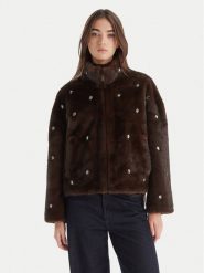 ViCOLO Futro TF0047 Brązowy Regular Fit. Brązowe futra damskie ViCOLO, xs. Za 839.99 zł.