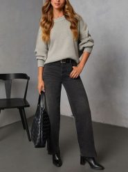 LA Angels Sweter w kolorze szarym rozmiar: M. Szare swetry klasyczne damskie LA Angels, m, bez kołnierzyka. Za 187.07 zł.