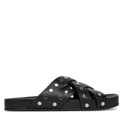 Klapki MICHAEL Michael Kors. Czarne klapki damskie MICHAEL Michael Kors, bez wzorów, bez obcasa. Za 639.99 zł.