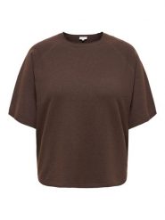 ONLY Carmakoma Bluzka dzianinowa w kolorze brązowym rozmiar: XL-54. Brązowe bluzki damskie Only Carmakoma, xl, bez wzorów, z dzianiny, bez kołnierzyka, bez ramiączek. Za 73.95 zł.