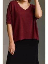 Cotton Candy Koszulka w kolorze bordowym rozmiar: M. Czerwone bluzki damskie Cotton Candy, m, bez wzorów, bez kołnierzyka, bez ramiączek. Za 83.03 zł.