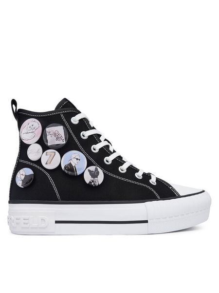 KARL LAGERFELD Trampki KL60459 Czarny. Czarne trampki i tenisówki damskie Karl Lagerfeld, bez wzorów, z materiału. Za 704.99 zł.