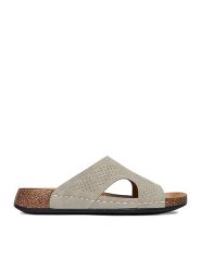 Go Soft Klapki CEO-W25701 Szary. Szare klapki damskie GO SOFT, bez wzorów, ze skóry, bez obcasa. Za 89.99 zł.