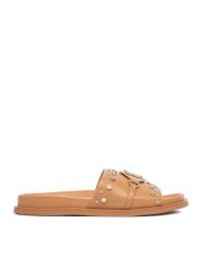 Nine West Klapki EO-TL758-1 Brązowy jasny. Brązowe klapki damskie Nine West, bez wzorów, ze skóry, bez obcasa. Za 219.99 zł.