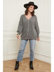 Curvy Lady Kardigan w kolorze szarym rozmiar: 48/50. Szare kardigany damskie Curvy Lady, bez wzorów. Za 145.26 zł.