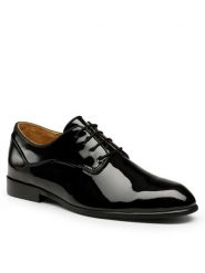 Gino Rossi Półbuty GIULIO-01 122AM Czarny. Czarne buty wizytowe męskie Gino Rossi, z lakierowanej skóry, bez zapięcia. Za 208.99 zł.