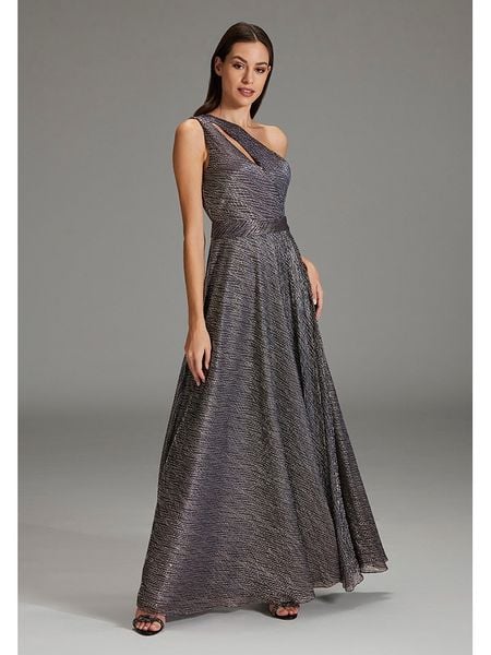 SWING Sukienka w kolorze antracytowym rozmiar: 40. Czarne sukienki damskie Swing, bez wzorów, bez kołnierzyka, bez ramiączek, maxi. Za 422.66 zł.