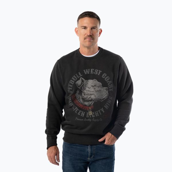 Bluza męska Pitbull Strenght & Respect Crewneck. Szare bluzy bez kaptura męskie PITBULL, bez wzorów, z bawełny, eleganckie, bez kołnierzyka, bez ramiączek. Za 209.99 zł.