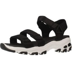 Sandały SKECHERS 31514S Czarny. Czarne sandały damskie Skechers, bez wzorów, z materiału, bez obcasa. Za 260.99 zł.