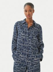 Tommy Hilfiger Koszula WW0WW44679 Granatowy Regular Fit. Niebieskie koszule damskie Tommy Hilfiger, bez wzorów, ze lnu, bez kołnierzyka, bez ramiączek. Za 489.99 zł.