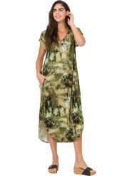 Heine Sukienka w kolorze khaki rozmiar: 46. Brązowe sukienki damskie Heine, na co dzień, bez wzorów, bez kołnierzyka, bez ramiączek, maxi, proste. Za 104.39 zł.