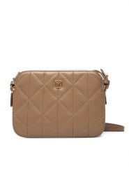 Calvin Klein Torebka Quilted Camera Bag LV04F3328G Beżowy. Brązowe listonoszki damskie CALVIN KLEIN, bez wzorów, ze skóry, bez dodatków. Za 449.99 zł.