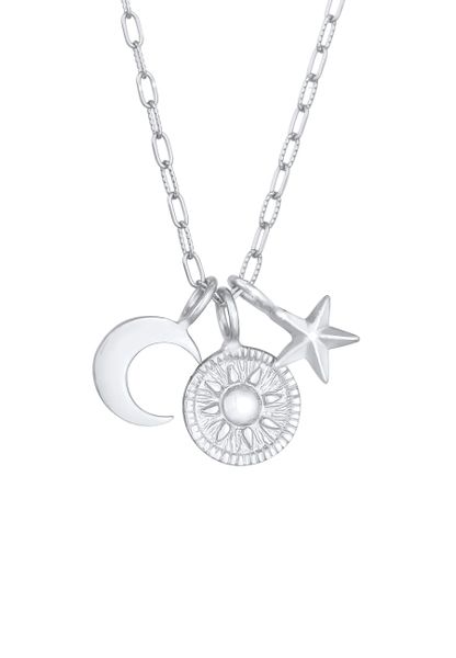 Elli Damskie zawieszki Słońce Księżyc Gwiazda Astro Trend Blogger w srebrze 925 Sterling Silver Naszyjniki 1 ct. Szare naszyjniki damskie Elli, srebrne. Za 293.99 zł.