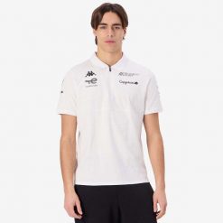 Koszulka Kappa Andrew Peugeot Sport. Białe t-shirty sportowe męskie Kappa, m, z bawełny, bez ramiączek. Za 307.55 zł.