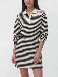 Sukienka polo w paski - wielobarwny. Sukienki damskie Reserved, l, bez wzorów, z bawełny, bez kołnierzyka, bez ramiączek. Za 119.99 zł.