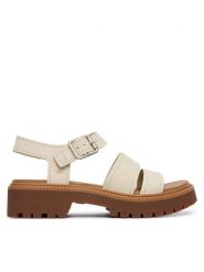 Timberland Sandały Stone Street TB0A2EJMEN71 Beżowy. Brązowe sandały damskie Timberland, bez wzorów, z nubiku, bez obcasa, na płaskiej podeszwie. Za 499.99 zł.