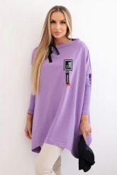 Bluza oversize z asymetrycznymi bokami fioletowa. Fioletowe bluzy bez kaptura damskie KESI, l, z bawełny. Za 209.11 zł.