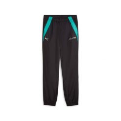 Spodnie dresowe tkane Puma MAPF1. Czarne spodnie dresowe męskie Puma, bez wzorów, z dresówki, sportowe. W wyprzedaży za 262.00 zł.