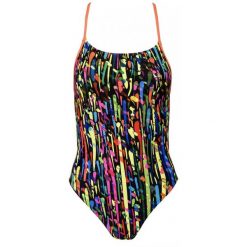 Strój jednoczęściowy kąpielowy damski na basen Aqua-Sport Single Cross Krople. Czarne stroje jednoczęściowe damskie AQUA-SPORT, xs, bez wzorów. Za 139.00 zł.