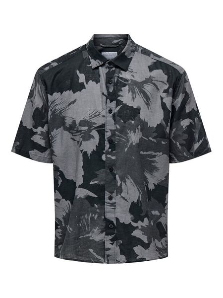 Only & Sons Koszula Caiden 22032123 Szary Relaxed Fit. Szare koszule męskie Only & Sons, m, bez wzorów, z bawełny, bez kołnierzyka, bez ramiączek. Za 129.99 zł.