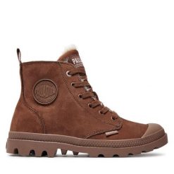 Trapery Palladium. Brązowe trapery damskie Palladium, bez obcasa. Za 579.99 zł.