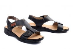 RIEKER 64577-00 black, sandały damskie. Czarne sandały damskie Rieker, bez wzorów, bez obcasa. Za 239.92 zł.