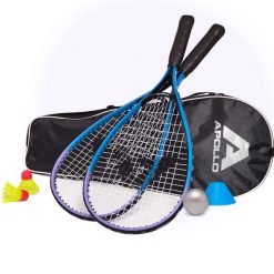 Zestaw Speed Badminton z torbą Apollo 2 rakiety aluminiowe. Niebieskie torebki klasyczne damskie Apollo, bez wzorów, bez dodatków. Za 182.99 zł.