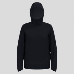 Kurtka damska Odlo ESSENTIAL 2.5L WATERPROOF Jacket hardshell. Czarne kurtki przeciwdeszczowe damskie Odlo, l, z kapturem. Za 829.99 zł.