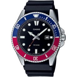 Zegarek męski Casio MDV-107-1A3VEF, Quartz, 44mm, 20ATM. Czarne zegarki męskie Casio. Za 383.30 zł.