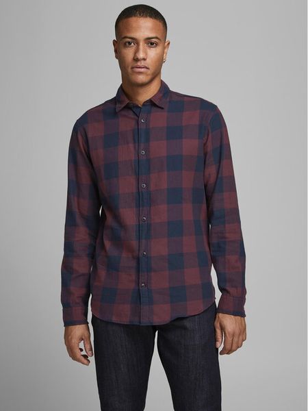 Jack & Jones Koszula 12181602 Granatowy Slim Fit. Niebieskie koszule męskie Jack & Jones, m, bez wzorów, z bawełny, bez kołnierzyka, bez ramiączek. Za 129.99 zł.