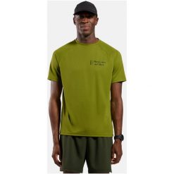 Koszulka z krótkim rękawem męska ODLO T-shirt crew neck s/s ESSENTIAL PRINT. Zielone t-shirty męskie Odlo, l, bez wzorów, z poliesteru, bez kołnierzyka. Za 179.99 zł.