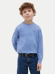Tommy Hilfiger Sweter KB0KB10307 Niebieski Regular Fit. Niebieskie swetry chłopięce Tommy Hilfiger, bez wzorów, z bawełny, bez kołnierzyka. Za 289.99 zł.