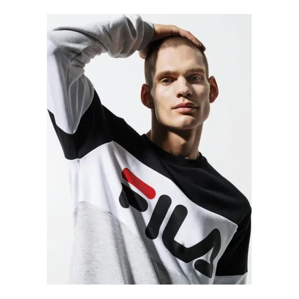 Fila Bluza Straight Blocked Crew , szary, rozmiar XL. Szare bluzy bez kaptura męskie Fila, m, z bawełny. W wyprzedaży za 249.99 zł.