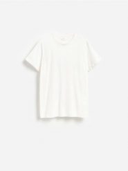Bawełniany t-shirt slim fit - złamana biel. T-shirty męskie Reserved, l, bez wzorów, z bawełny, bez kołnierzyka. Za 69.99 zł.