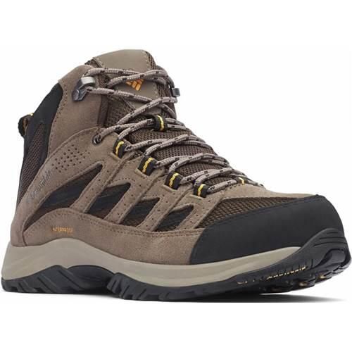 Buty trekkingowe męskie Columbia Crestwood Mid. Brązowe buty trekkingowe męskie Columbia, na zimę, z materiału, za kostkę, bez zapięcia, trekkingowe. Za 518.00 zł.
