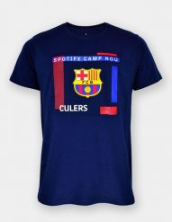 FC Barcelona t-shirt męski granatowy. Niebieskie t-shirty męskie FC Barcelona, m, bez wzorów, z bawełny, bez kołnierzyka. Za 99.00 zł.