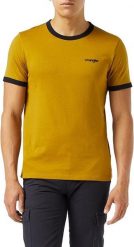 WRANGLER SS RINGER TEE MĘSKI T-SHIRT KOSZULKA LOGO GOLDEN BROWN W7B99FKVQ 112131576. Brązowe t-shirty męskie Wrangler, m, bez wzorów, bez kołnierzyka. Za 69.99 zł.