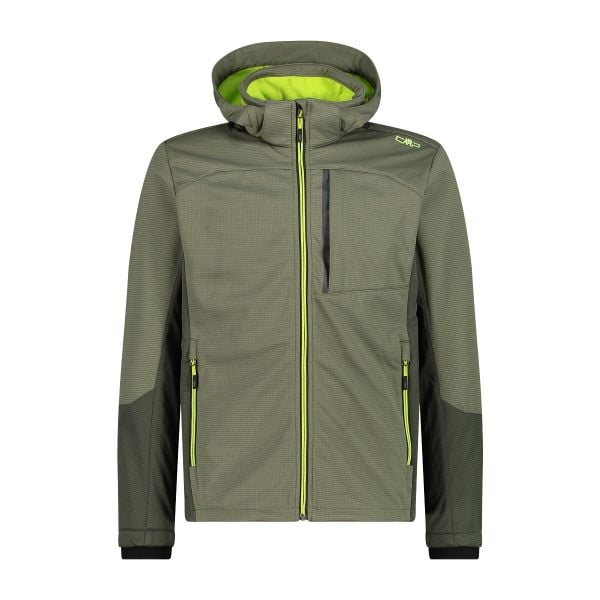 Kurtka z kapturem softshell Ripstop CMP. Zielone kurtki softshell damskie CMP, bez wzorów, z softshellu, z kapturem. Za 435.50 zł.