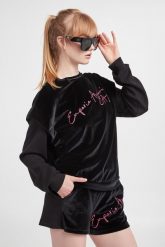 Bluza damska welurowa EA7 EMPORIO ARMANI. Bluzy bez kaptura damskie EA7 Emporio Armani, xs, z weluru. W wyprzedaży za 376.42 zł.