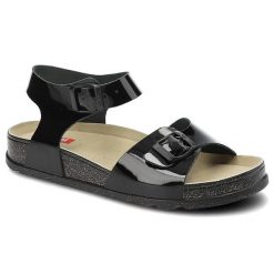 Czarne Sandały Big Star Skórzane Buty Damskie. Czarne sandały damskie Big Star, bez wzorów, z materiału, bez obcasa, na platformie. Za 119.00 zł.